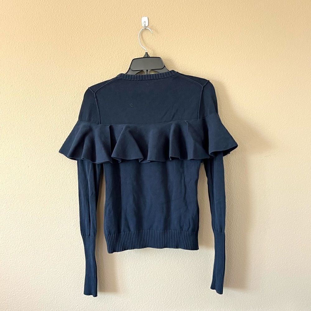 Apiece Apart Long Sleeved Navy Knit Ruffle - Picture 10 of 10